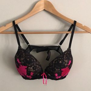 Victoria’s Secret hot pink lace bombshell bra 34B